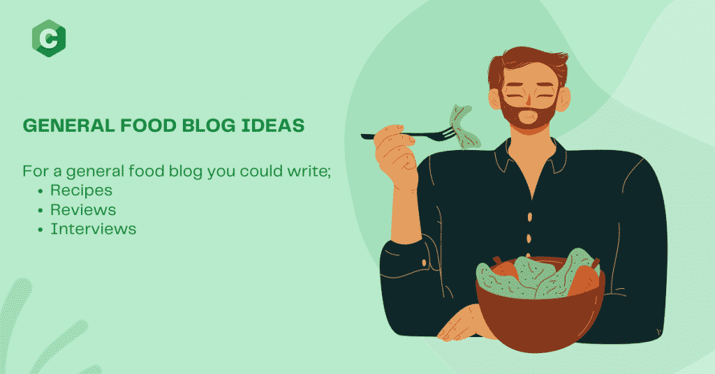 A summary illustration of general food blog ideas