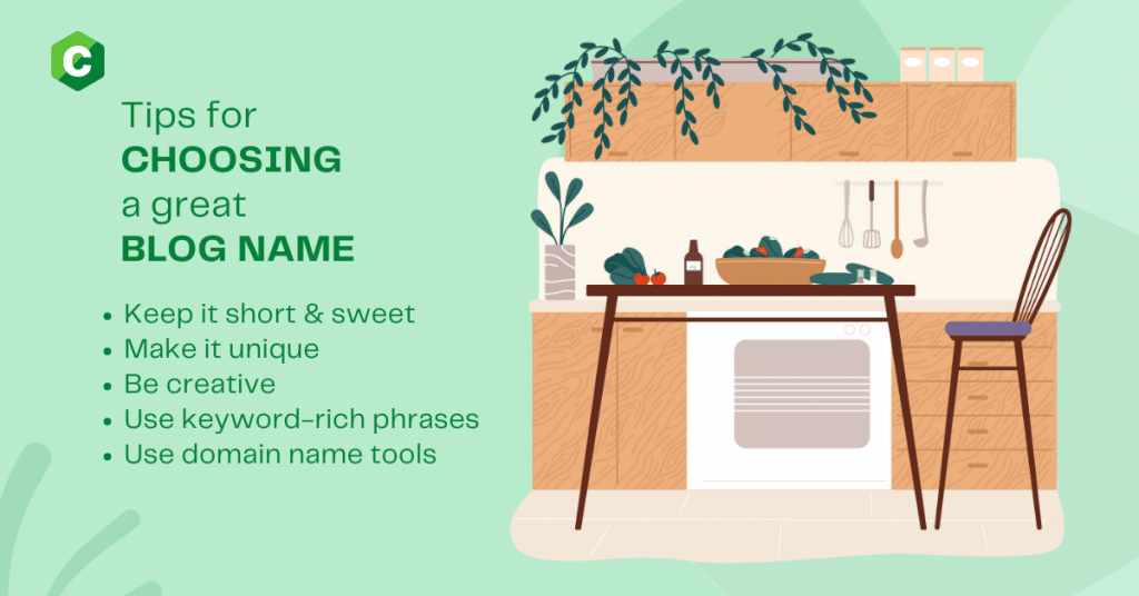 A graphic illustration of a high table with food on it and a high chair next to it: how to start a food blog