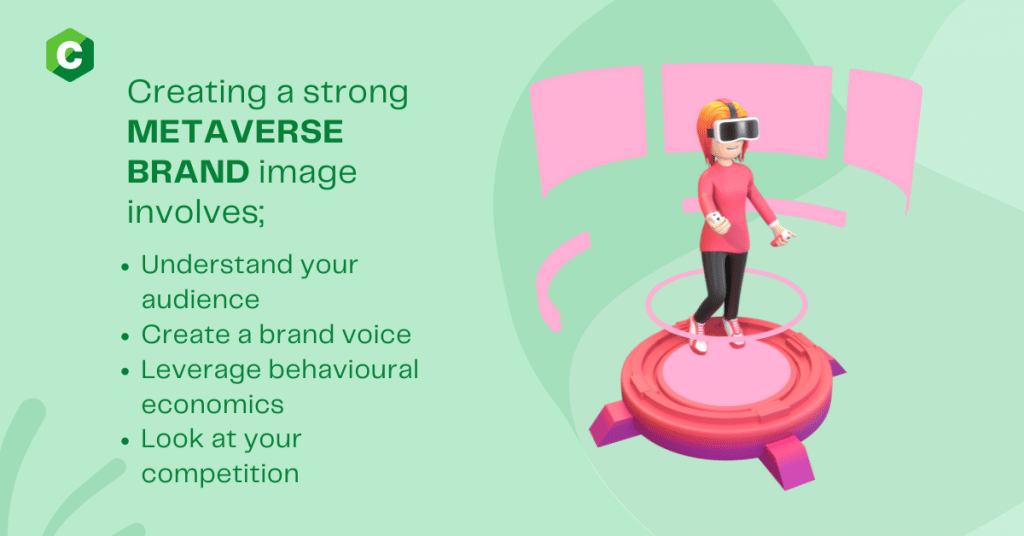 A graphic illustration of someone exploring virtual reality: metaverse for brands